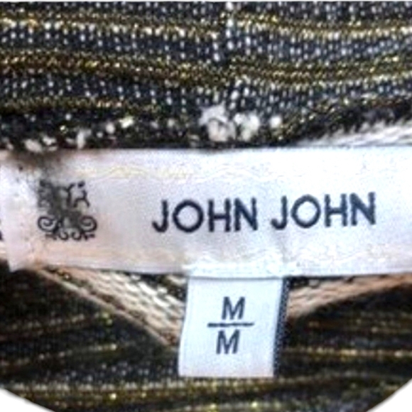 John John Rare Cropped Mock Neck Metallic Star Top - Picture 3 of 8